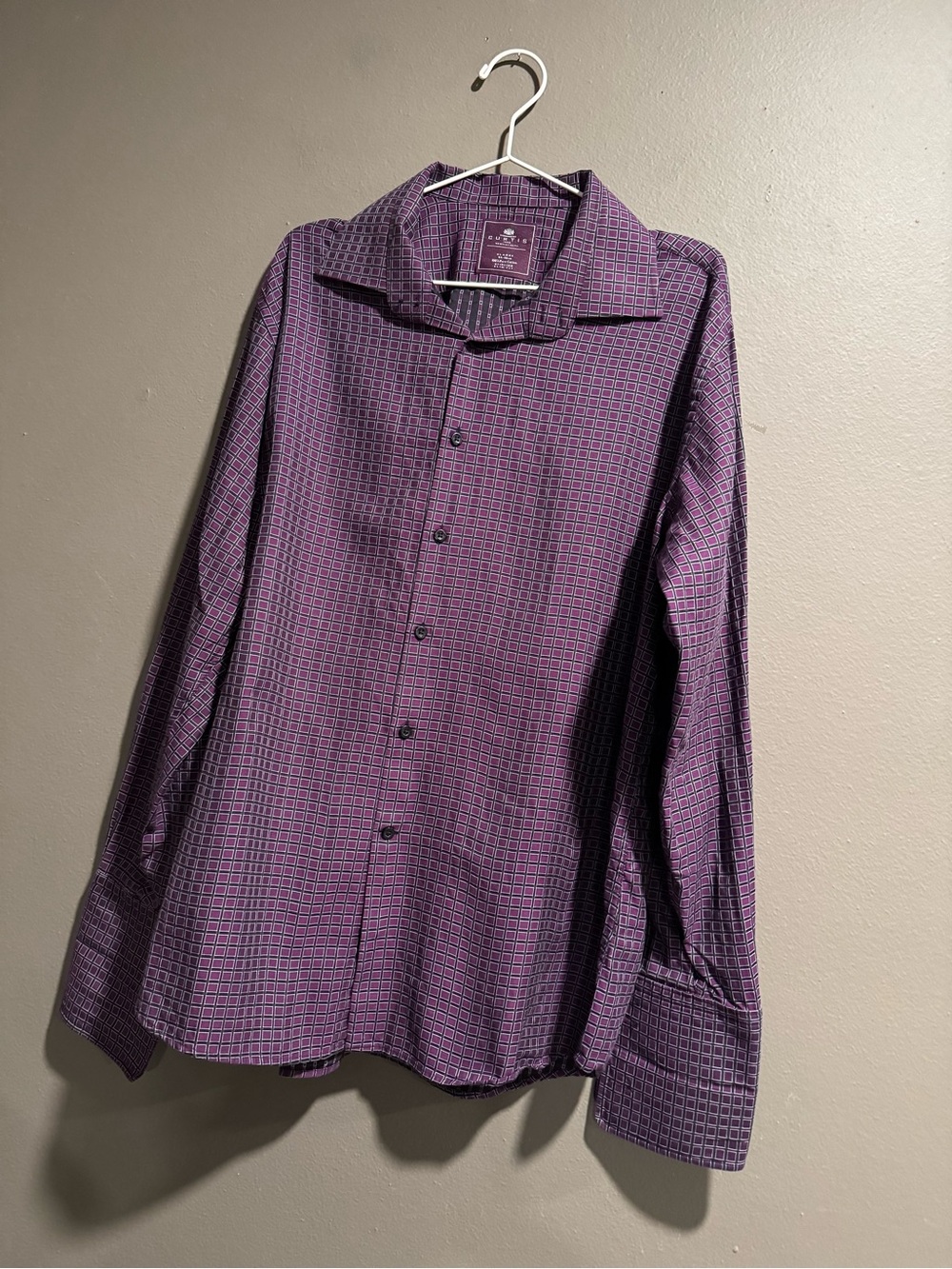 Hawes and Curtis 100% Pure Cotton Check Collared Classic Shirt Size XL 44-46cm